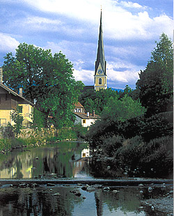 Kirchturm und die Prien