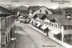 Historische Postkarte von Prien mit der Kampenwand im Hintergrund